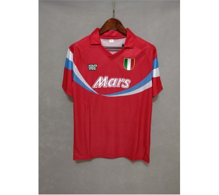 Napoli 90/91 Away Red Soccer Jersey